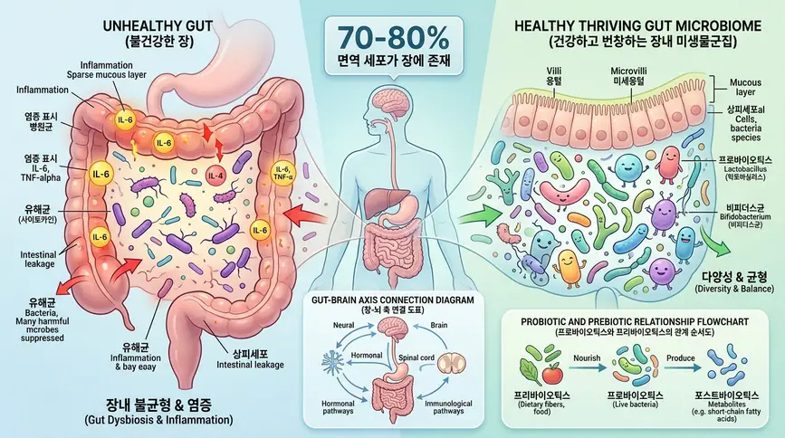 Healthy gut microbiome hosts 70-80% of immune cells naturally. 