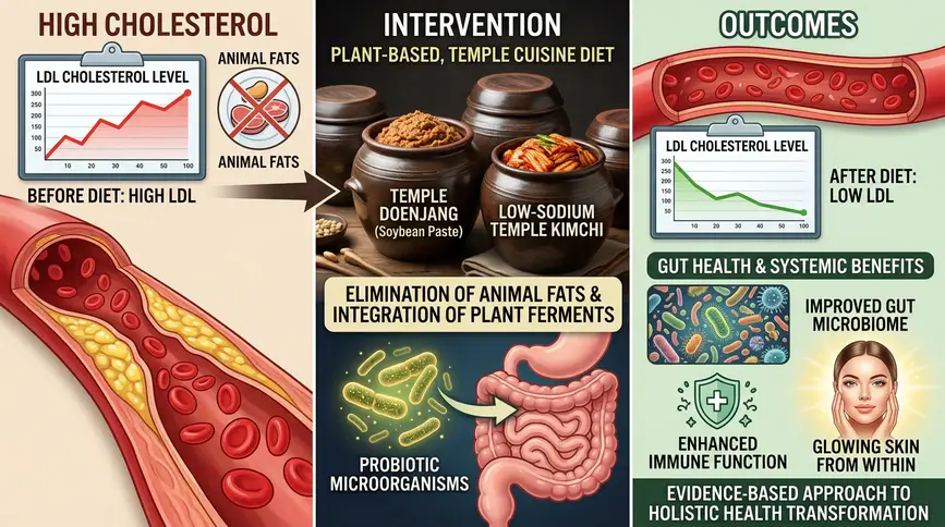 Temple fermented foods lower cholesterol and boost gut microbiome health naturally.