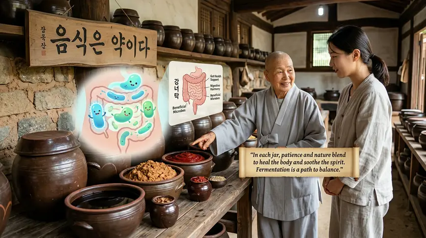Temple fermented foods aid digestion following food as medicine philosophy naturally.