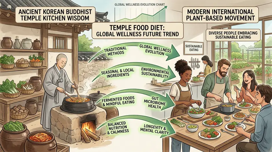 Ancient temple wisdom aligns perfectly with modern sustainable wellness movement globally.