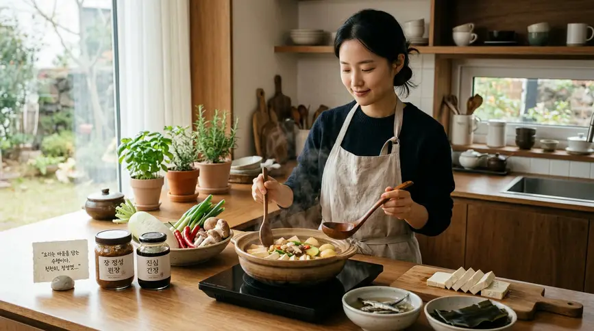 Home cooks embrace temple jang wisdom through mindful cooking practice.